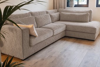 Almere Ottomaan in taupe – kleurimpressie