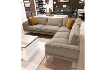 Alverna 2 Zits + Hoek + 2 Zits in taupe – kleurimpressie