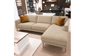 Alverna 2 Zits + Longchair in beige – kleurimpressie