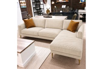 Alverna 2 Zits + Longchair in creme – kleurimpressie