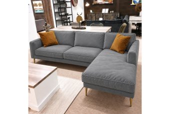 Alverna 2 Zits + Longchair in grijs – kleurimpressie
