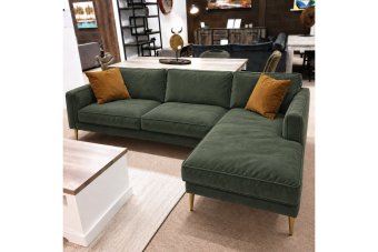 Alverna 2 Zits + Longchair in groen – kleurimpressie