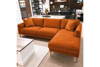 Alverna 2 Zits + Longchair in oranje – kleurimpressie
