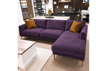 Alverna 2 Zits + Longchair in paars – kleurimpressie