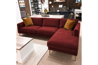 Alverna 2 Zits + Longchair in rood – kleurimpressie
