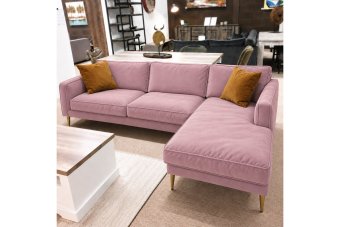 Alverna 2 Zits + Longchair in roze – kleurimpressie