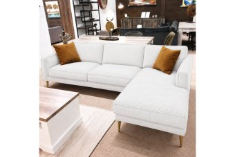 Alverna 2 Zits + Longchair in wit – kleurimpressie