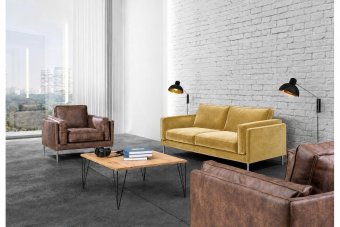 Alverna Bankstel in velvetstof – materiaalimpressie