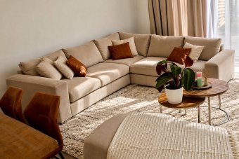 Amersfoort Hoekbank in velvetstof – materiaalimpressie