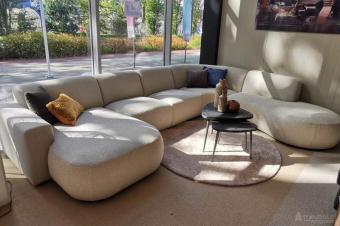 Nijmegen Ottomaan Rond Groot + 2 Zits + Longchair Rond - MAGAZIJN OPRUIMING - Rhythm 05 Beige