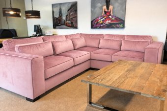 Amsterdam 2 + Hoek + 2 zits in roze – kleurimpressie