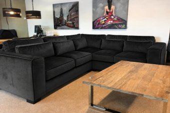 Amsterdam 2 + Hoek + 2 zits in zwart – kleurimpressie