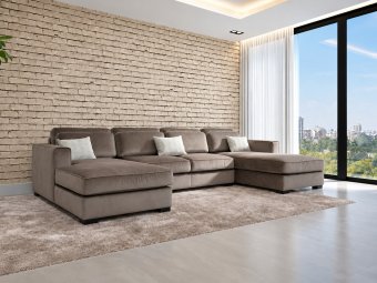 Loungebank Amsterdam · Longchair + 2 Zits + Longchair 385cm