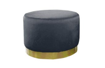 Antraciet Poef Lexmond 60x45cm met spiegelrand – A-meubel