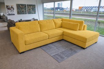 Arnhem 2 zits + Ottomaan mini in geel – kleurimpressie