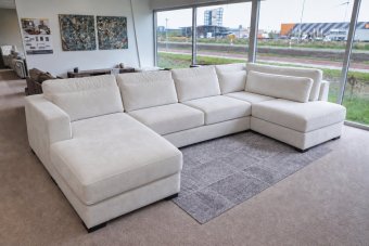 Arnhem U-Bankstel in velvetstof – materiaalimpressie