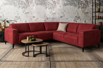 Aspen 2 + Hoek + 2 Zits in rood – kleurimpressie