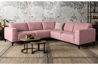 Aspen 2 + Hoek + 2 Zits in roze – kleurimpressie