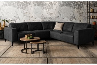 Aspen 2 + Hoek + 2 Zits in zwart – kleurimpressie