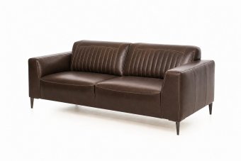 Aspen Bankstel in leer – materiaalimpressie