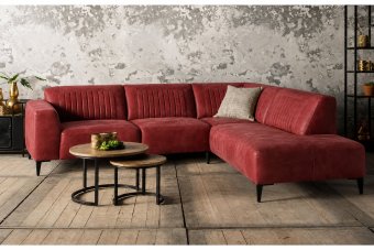 Aspen Hoekbank in rood – kleurimpressie