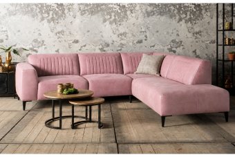 Aspen Hoekbank in roze – kleurimpressie