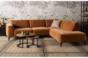 Aspen Hoekbank in velvetstof – materiaalimpressie