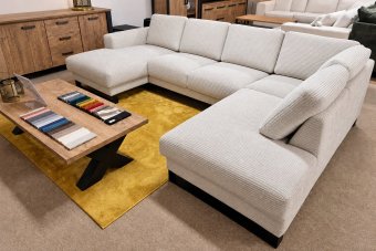 Baarlo U-Bank in ribstof – materiaalimpressie