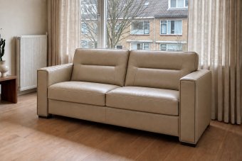 Bankstel Purmerend in leer – materiaalimpressie