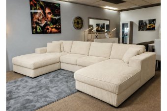 Berlicum Longchair + 2.5 + Longchair in creme – kleurimpressie