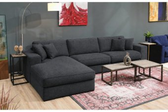 Berlicum Longchair + 2.5 zits in antraciet – kleurimpressie