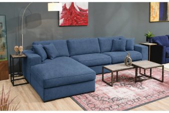 Berlicum Longchair + 2.5 zits in blauw – kleurimpressie