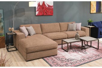 Berlicum Longchair + 2.5 zits in bruin – kleurimpressie
