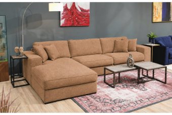 Berlicum Longchair + 2.5 zits in cognac – kleurimpressie