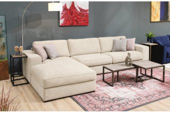 Berlicum Longchair + 2.5 zits in creme – kleurimpressie