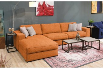 Berlicum Longchair + 2.5 zits in oranje – kleurimpressie