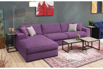 Berlicum Longchair + 2.5 zits in paars – kleurimpressie
