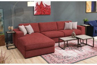 Berlicum Longchair + 2.5 zits in rood – kleurimpressie