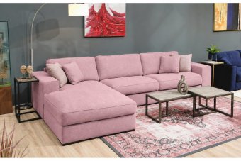 Berlicum Longchair + 2.5 zits in roze – kleurimpressie