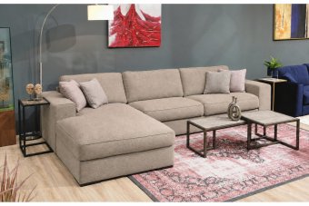 Berlicum Longchair + 2.5 zits in taupe – kleurimpressie