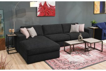 Berlicum Longchair + 2.5 zits in zwart – kleurimpressie