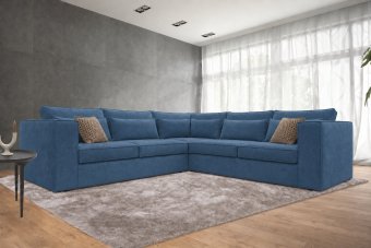 Blaricum 2 + Hoek + 2 Zits in blauw – kleurimpressie