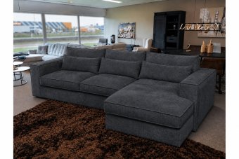 Blaricum 2 Zits + Longchair in antraciet – kleurimpressie