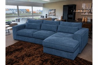Blaricum 2 Zits + Longchair in blauw – kleurimpressie