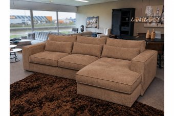 Blaricum 2 Zits + Longchair in bruin – kleurimpressie