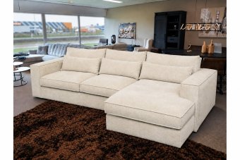 Blaricum 2 Zits + Longchair in creme – kleurimpressie