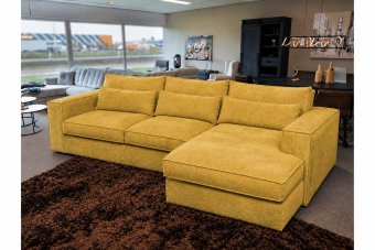 Blaricum 2 Zits + Longchair in geel – kleurimpressie