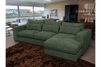 Blaricum 2 Zits + Longchair in groen – kleurimpressie