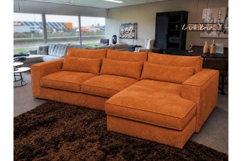 Blaricum 2 Zits + Longchair in oranje – kleurimpressie