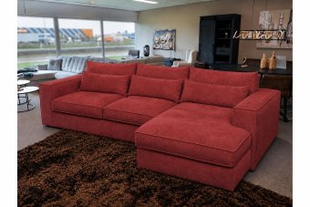 Blaricum 2 Zits + Longchair in rood – kleurimpressie